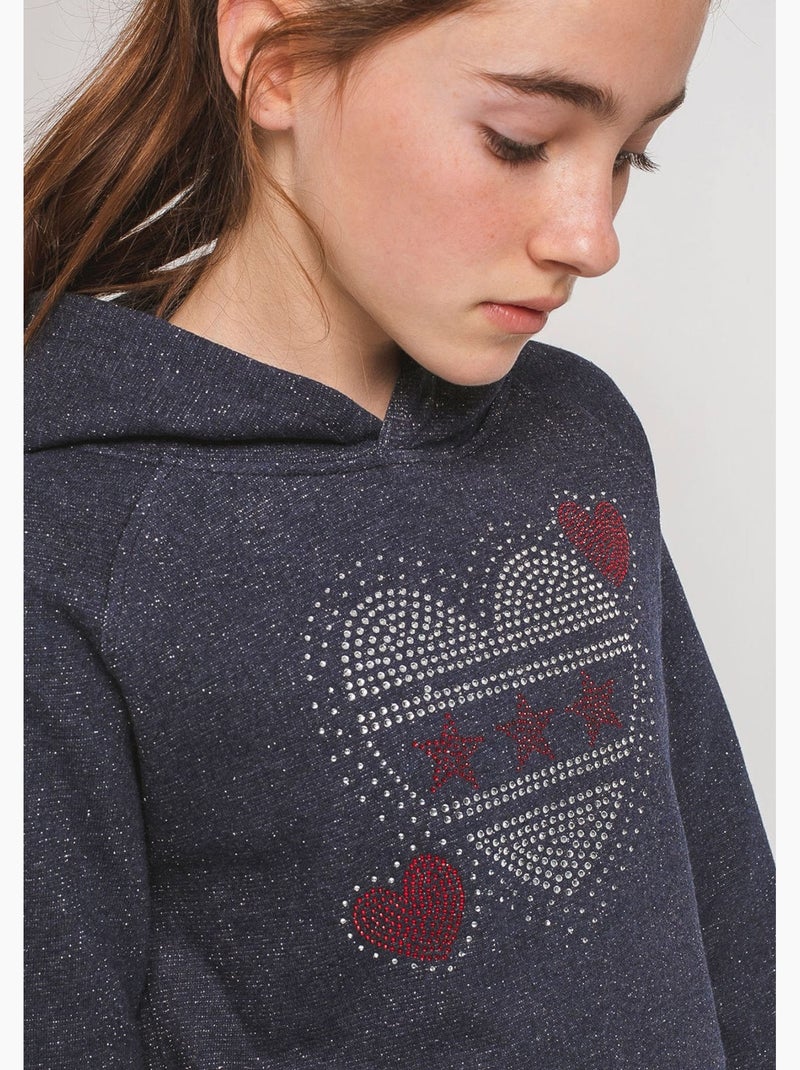 Sweat-shirt conguitos corazones vestido Bleu marine - Kiabi