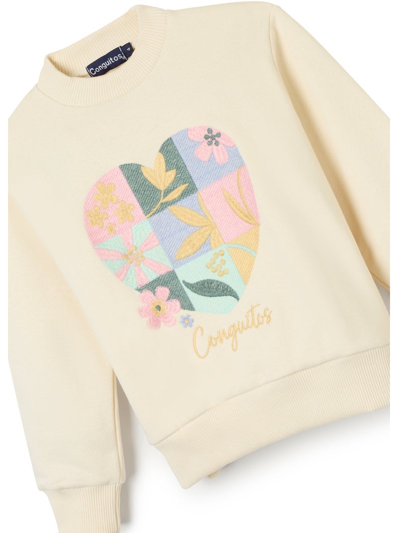 Sweat-shirt conguitos logo heart Beige - Kiabi