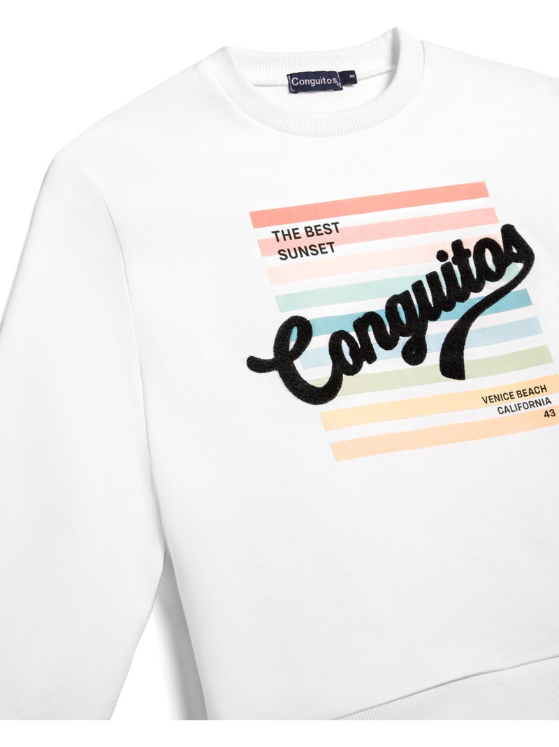 Sweat-shirt conguitos minimalist Blanc - Kiabi