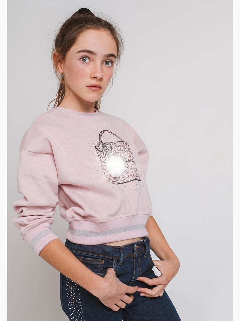 Sweat-shirt conguitos pompón sudadera Rose - Kiabi