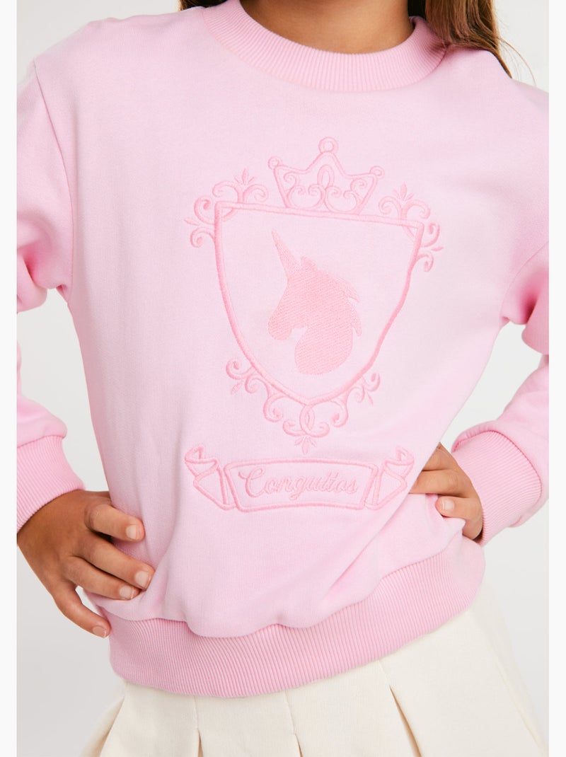 Sweat-shirt conguitos sudadera unicornio Rose - Kiabi
