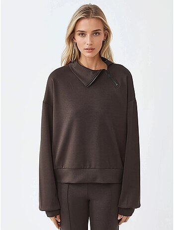 Sweat-shirt coupe décontractée à col zippé busem
