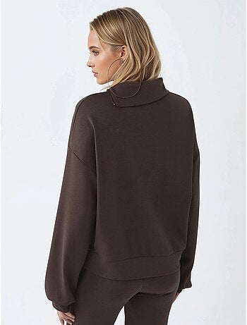 Sweat-shirt coupe décontractée à col zippé busem