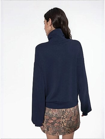 Sweat-shirt coupe décontractée à col zippé busem