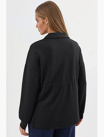 Sweat-shirt coupe décontractée à col zippé busem