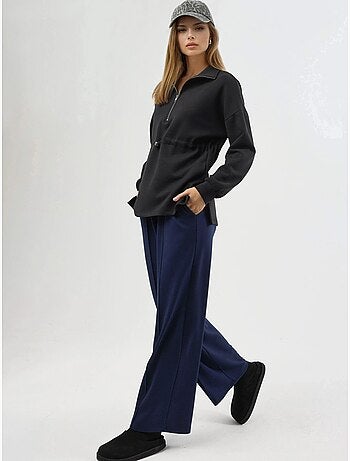 Sweat-shirt coupe décontractée à col zippé busem