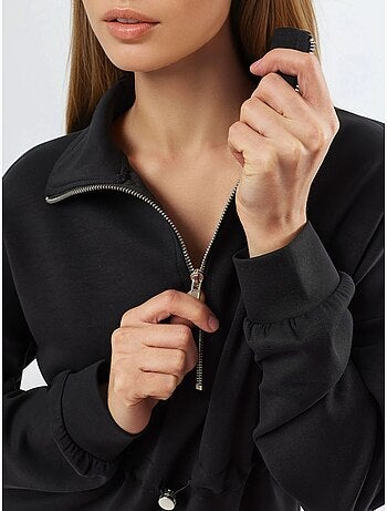 Sweat-shirt coupe décontractée à col zippé busem