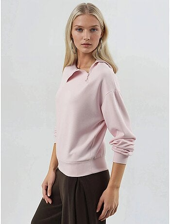 Sweat-shirt coupe décontractée à col zippé busem