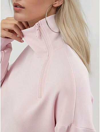 Sweat-shirt coupe décontractée à col zippé busem