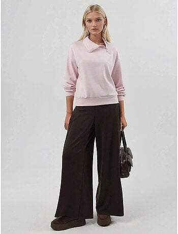 Sweat-shirt coupe décontractée à col zippé busem