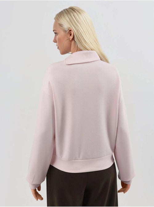 Sweat-shirt coupe décontractée à col zippé busem - Kiabi Sweat-shirt coupe décontractée à col zippé busem - Kiabi