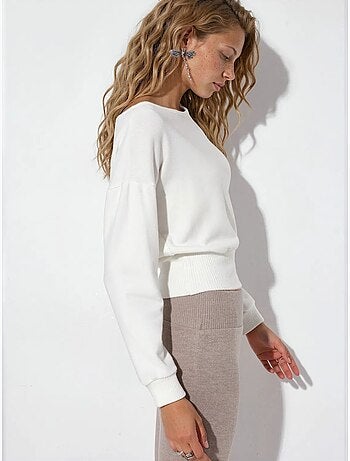Sweat-shirt court femme à col rond busem