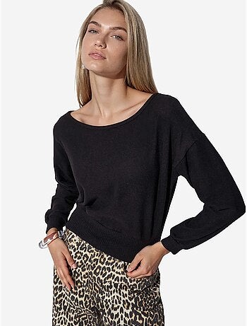 Sweat-shirt court femme à col rond busem