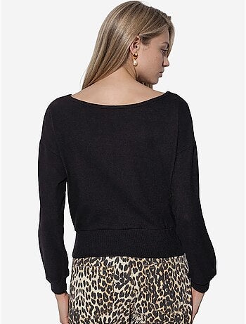 Sweat-shirt court femme à col rond busem