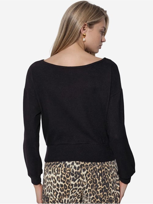 Sweat-shirt court femme à col rond busem - Kiabi Sweat-shirt court femme à col rond busem - Kiabi