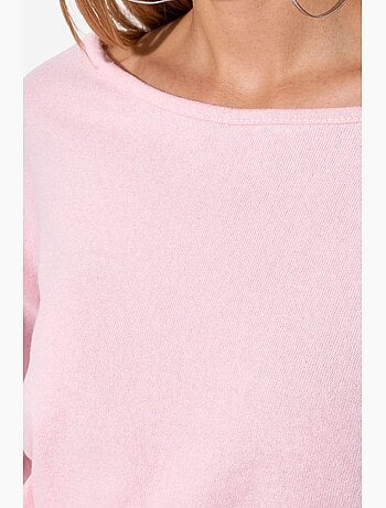 Sweat-shirt court femme à col rond busem