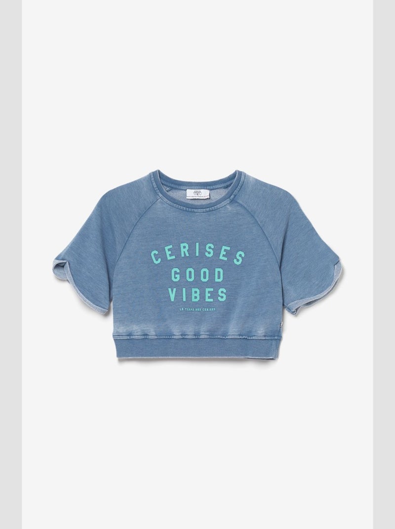 Sweat-Shirt DAMINAGI 'Le Temps Des Cerises' Bleu - Kiabi