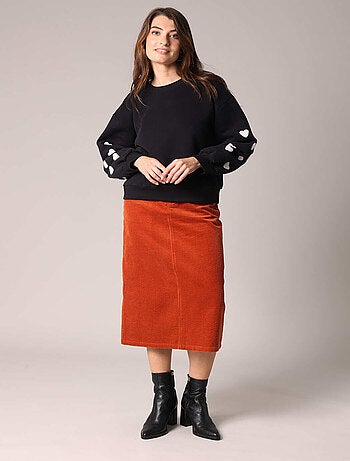 Sweat-shirt décoré de petits cœurs en relief 'Deeluxe'