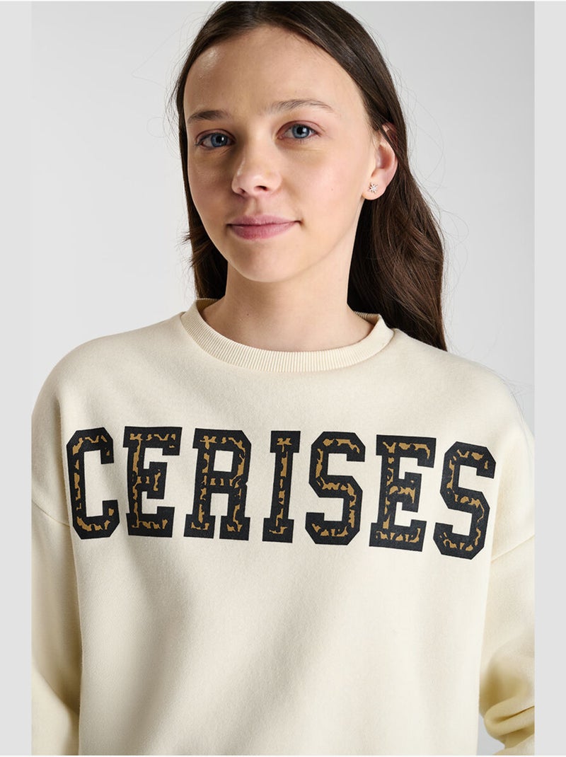 Sweat-Shirt DIANEGI 'Le Temps Des Cerises' Blanc - Kiabi