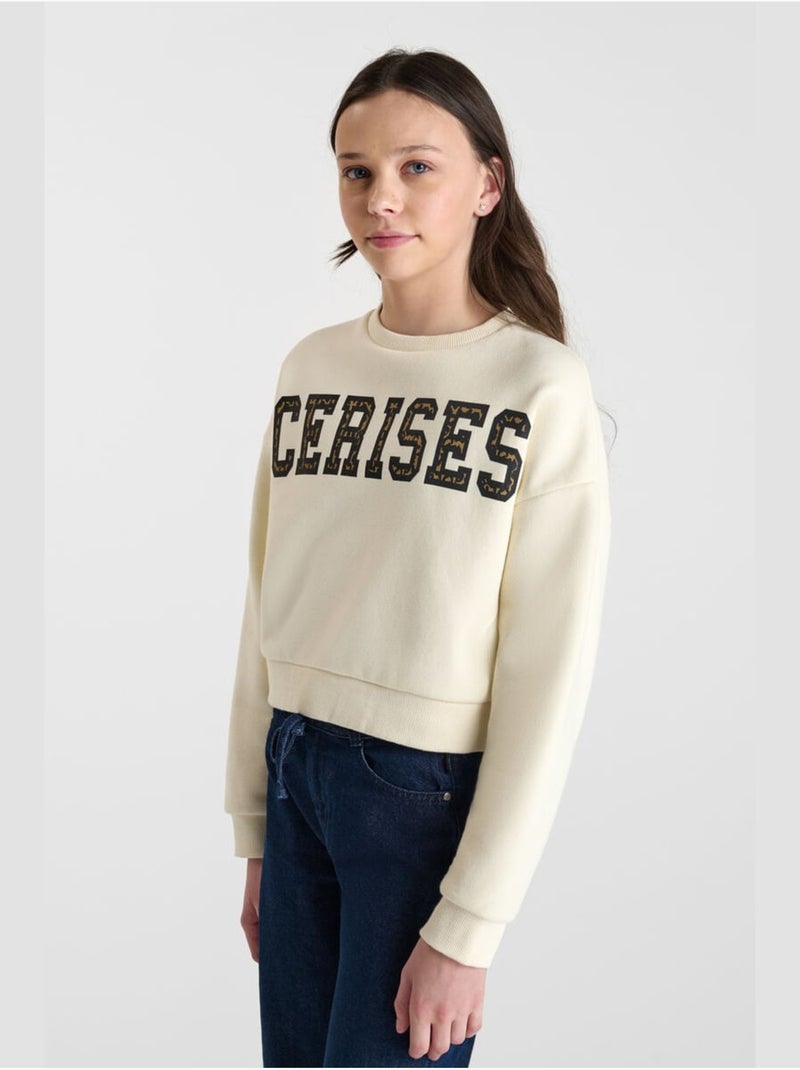 Sweat-Shirt DIANEGI 'Le Temps Des Cerises' Blanc - Kiabi