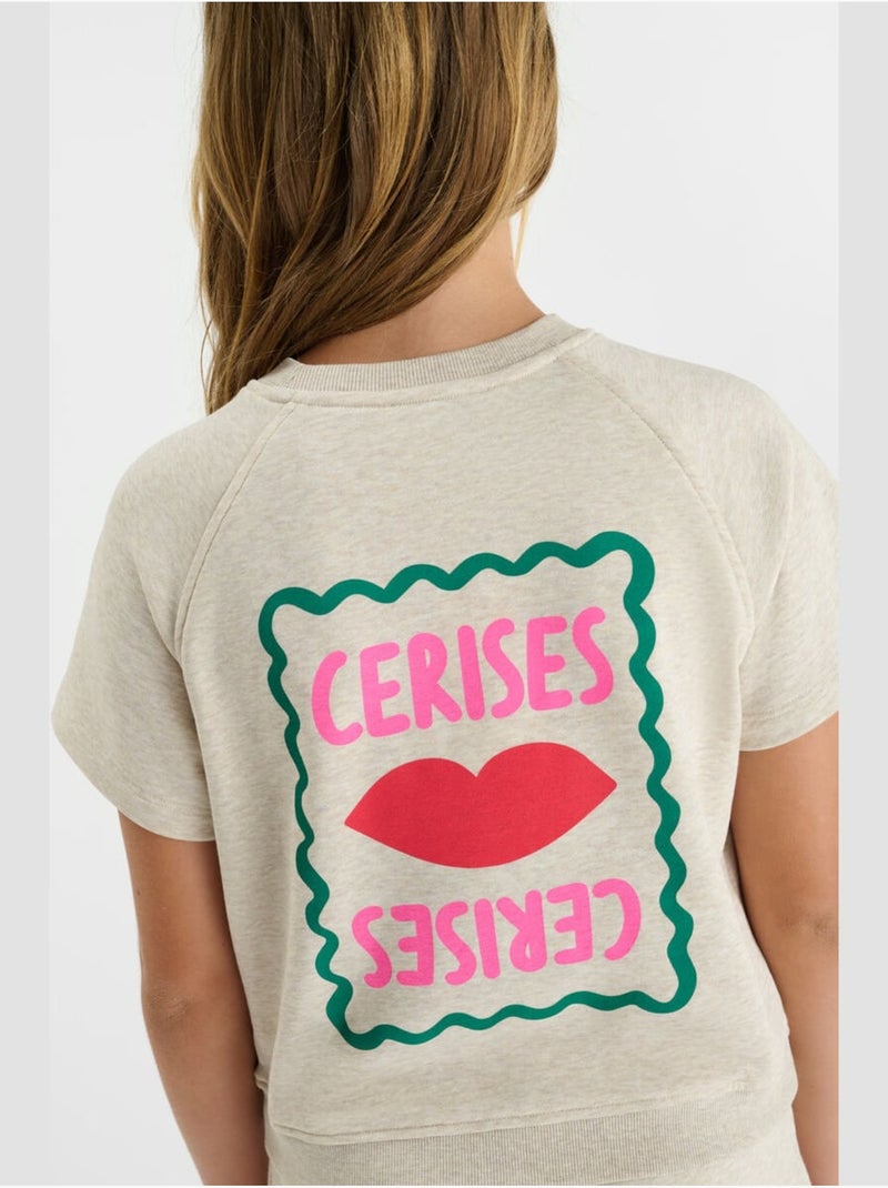 Sweat-Shirt DISAGI 'Le Temps Des Cerises' Gris - Kiabi