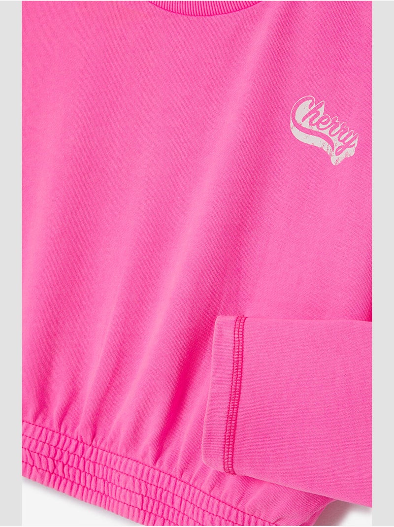 Sweat-shirt elpigi 'le temps des cerises' Rose - Kiabi