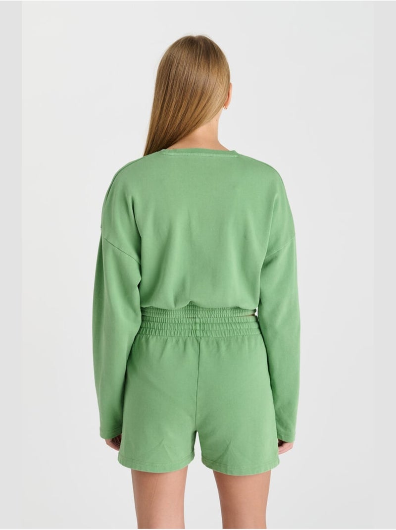 Sweat-shirt elpigi 'le temps des cerises' Vert - Kiabi