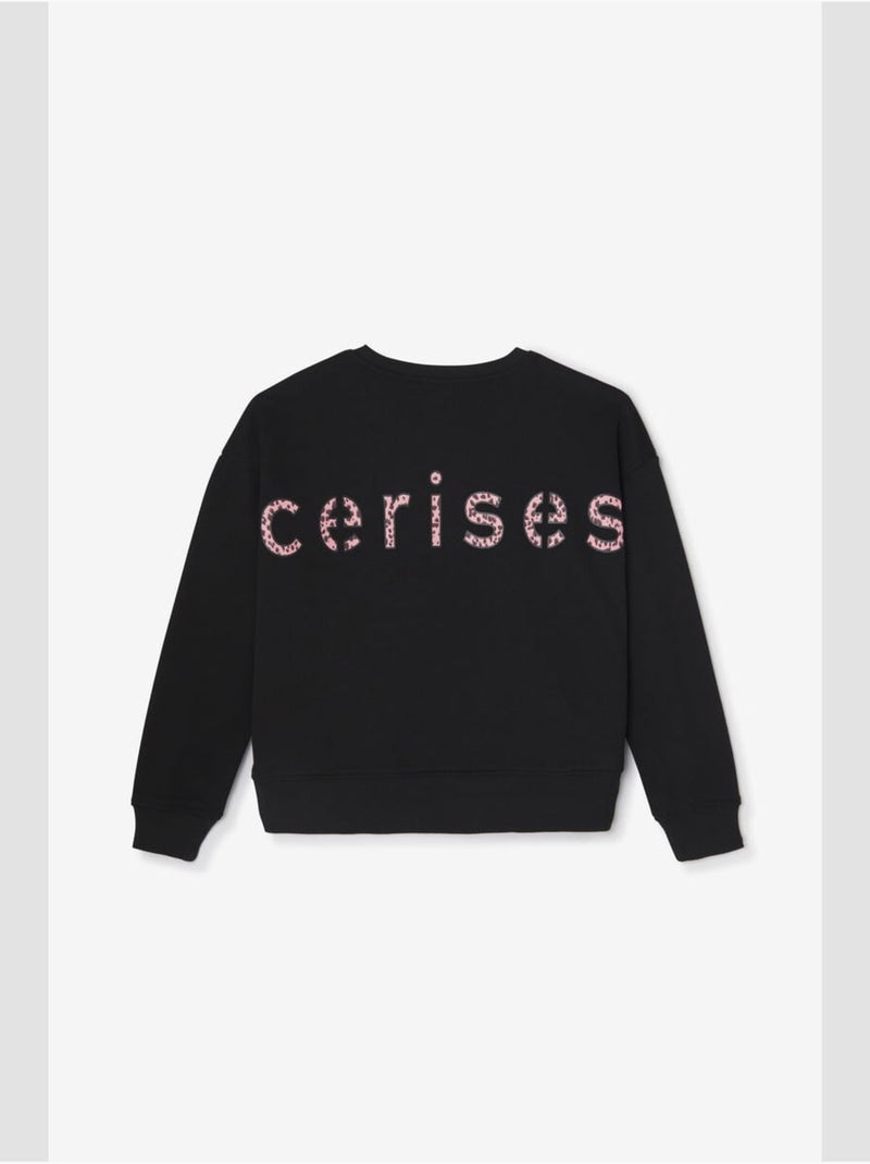 Sweat-Shirt EMAGI 'Le Temps Des Cerises' Noir - Kiabi