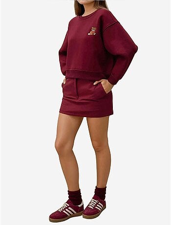 Sweat-shirt en coton brodé coupe décontractée