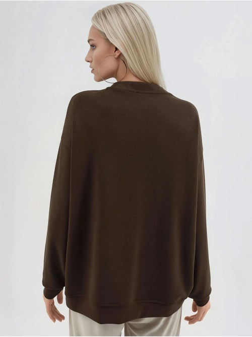 Sweat-shirt en maille à col rond coupe décontractée busem - Kiabi Sweat-shirt en maille à col rond coupe décontractée busem - Kiabi