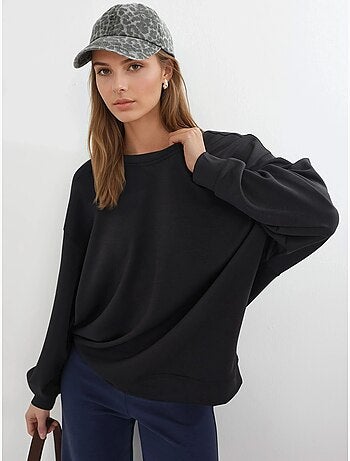 Sweat-shirt en maille à col rond coupe décontractée busem