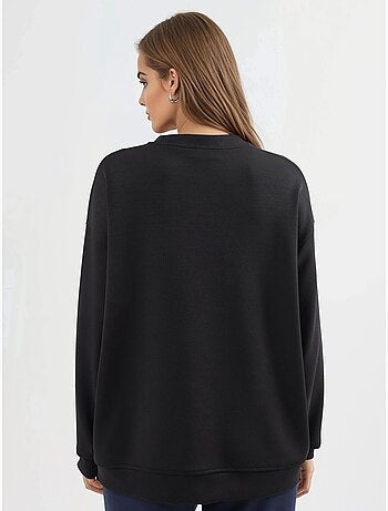 Sweat-shirt en maille à col rond coupe décontractée busem