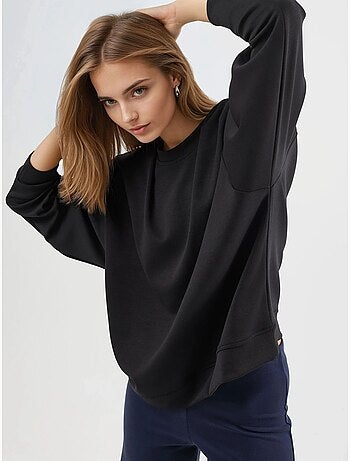 Sweat-shirt en maille à col rond coupe décontractée busem