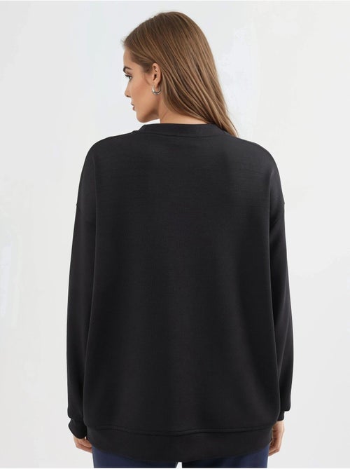 Sweat-shirt en maille à col rond coupe décontractée busem - Kiabi Sweat-shirt en maille à col rond coupe décontractée busem - Kiabi