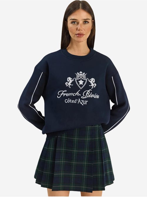 Sweat-shirt en maille à col rond élastique lucci - Kiabi Sweat-shirt en maille à col rond élastique lucci - Kiabi