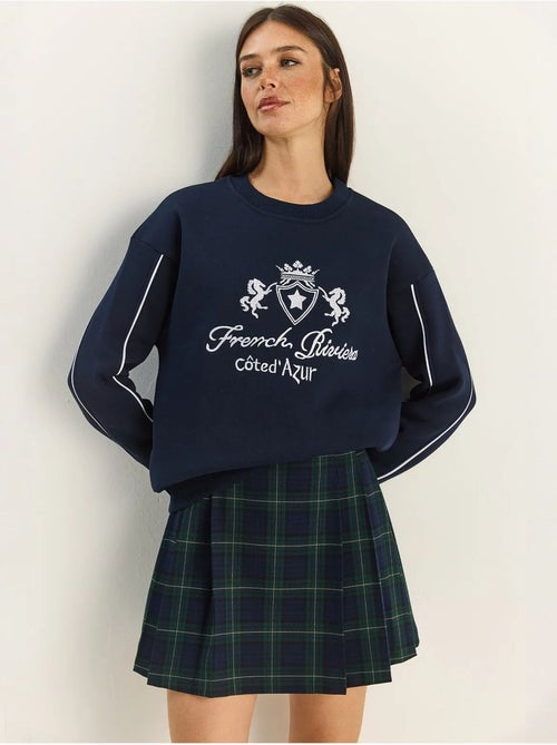 Sweat-shirt en maille à col rond élastique lucci - Kiabi Sweat-shirt en maille à col rond élastique lucci - Kiabi