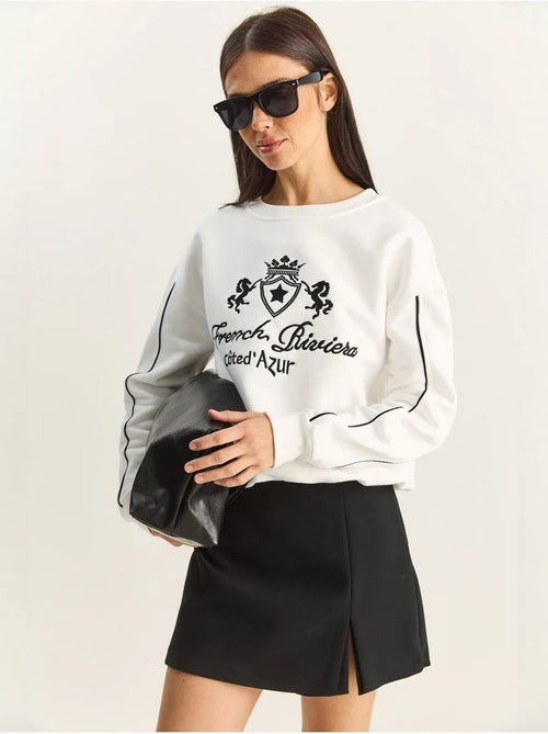 Sweat-shirt en maille à col rond élastique lucci - Kiabi Sweat-shirt en maille à col rond élastique lucci - Kiabi