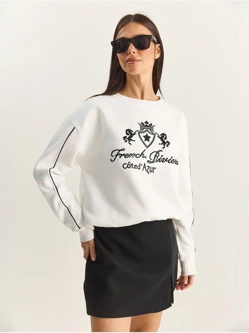 Sweat-shirt en maille à col rond élastique lucci - Kiabi Sweat-shirt en maille à col rond élastique lucci - Kiabi