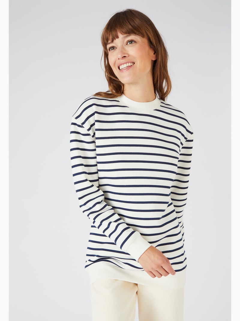 Sweat-shirt en molleton - Happy D. by Damart Blanc cassé - Kiabi
