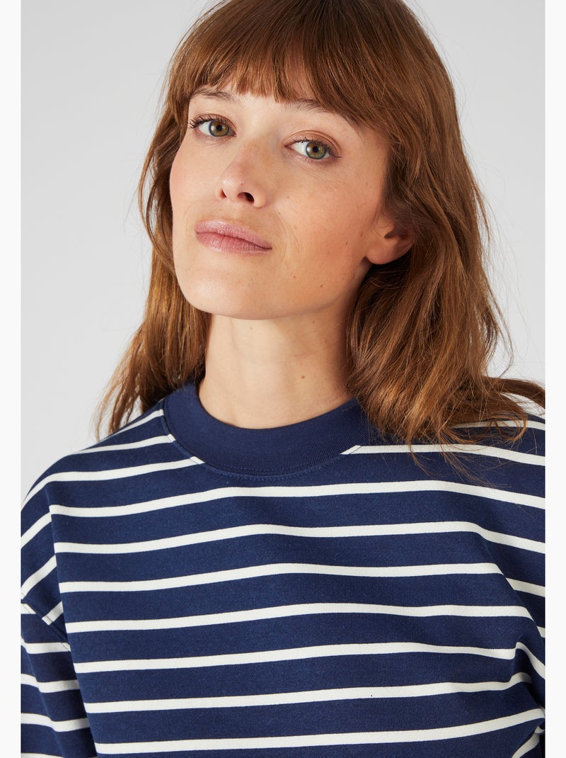 Sweat-shirt en molleton - Happy D. by Damart Bleu Blanc - Kiabi