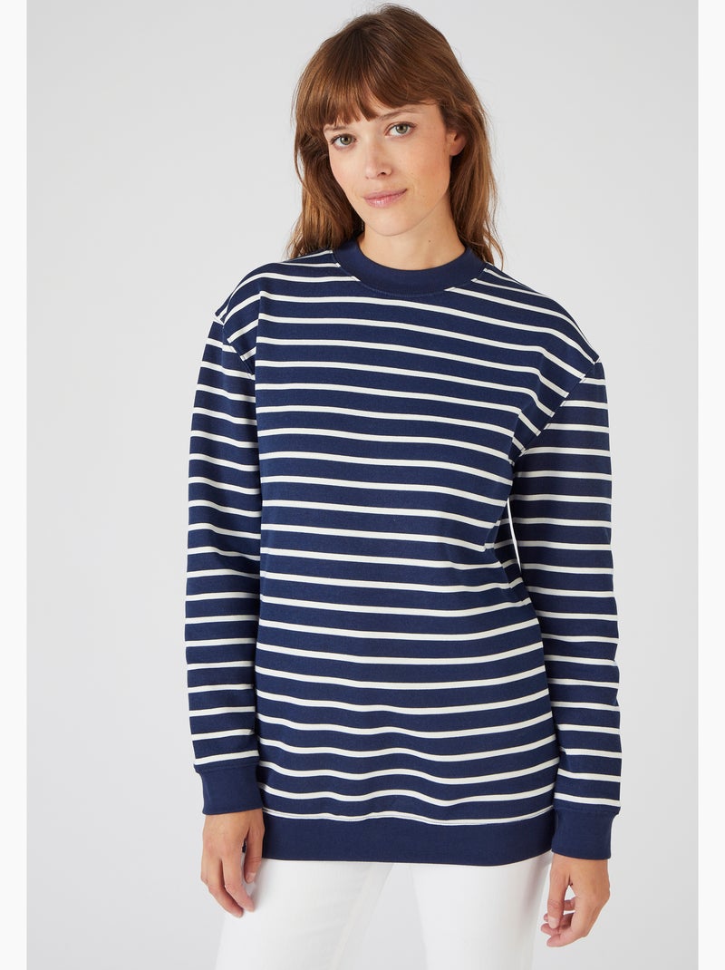 Sweat-shirt en molleton - Happy D. by Damart Bleu Blanc - Kiabi