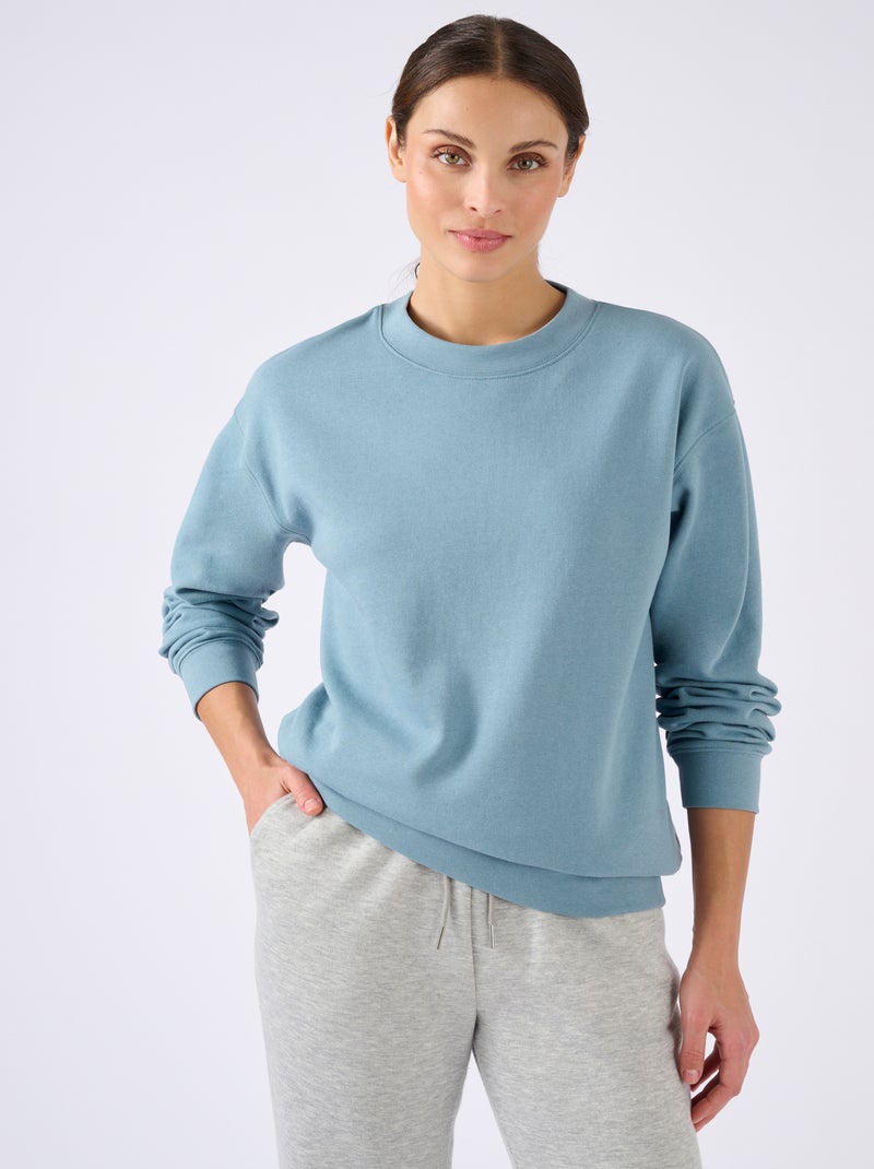 Sweat-shirt en molleton - Happy D. by Damart Bleu gris - Kiabi