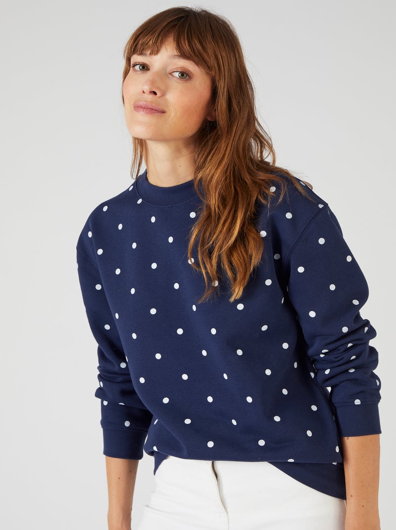 Sweat-shirt en molleton - Happy D. by Damart Bleu marine - Kiabi
