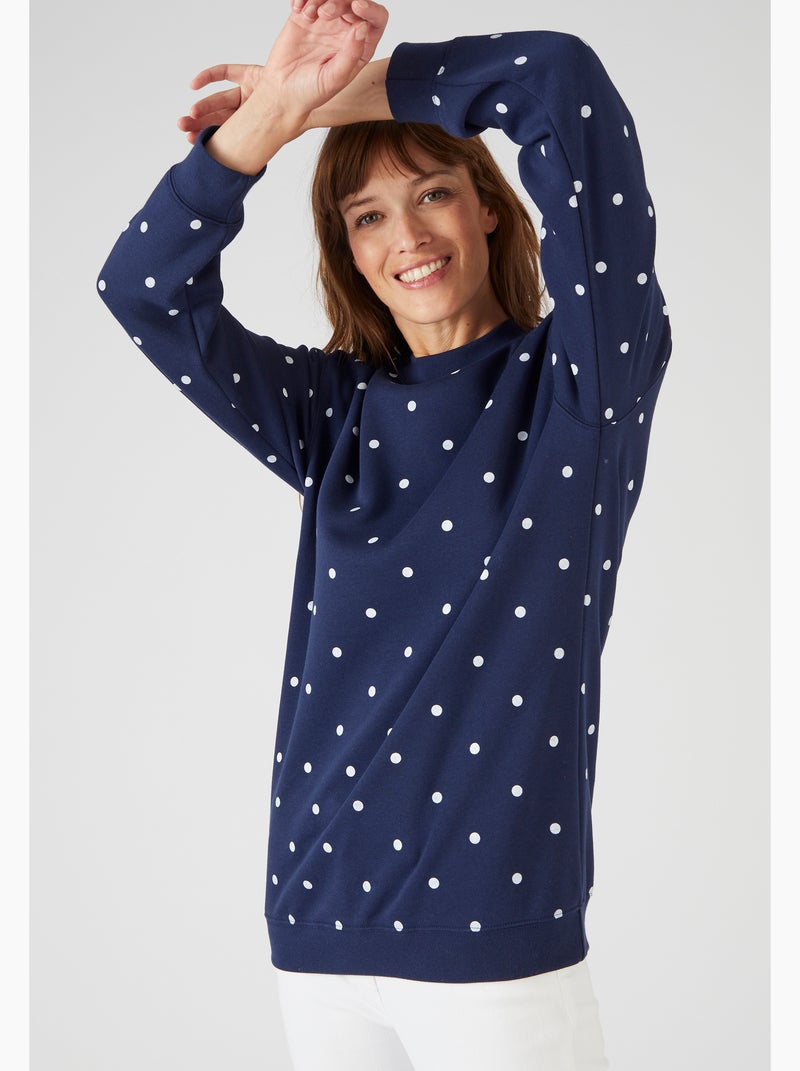 Sweat-shirt en molleton - Happy D. by Damart Bleu marine - Kiabi