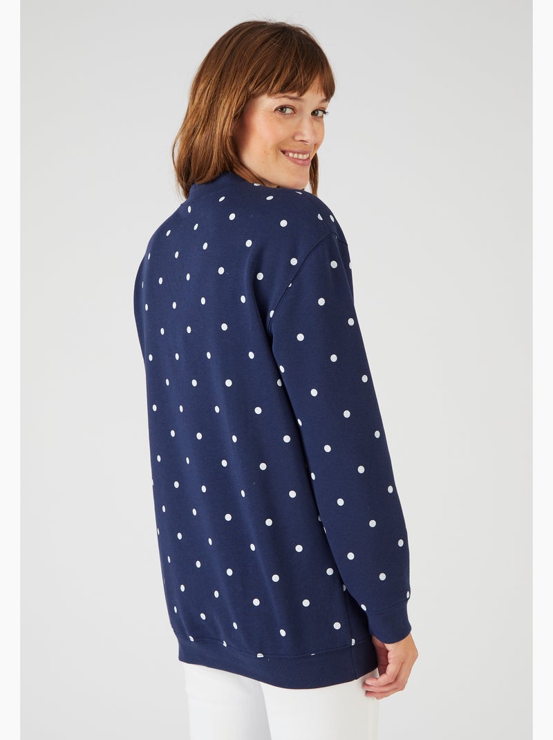 Sweat-shirt en molleton - Happy D. by Damart Bleu nuit - Kiabi
