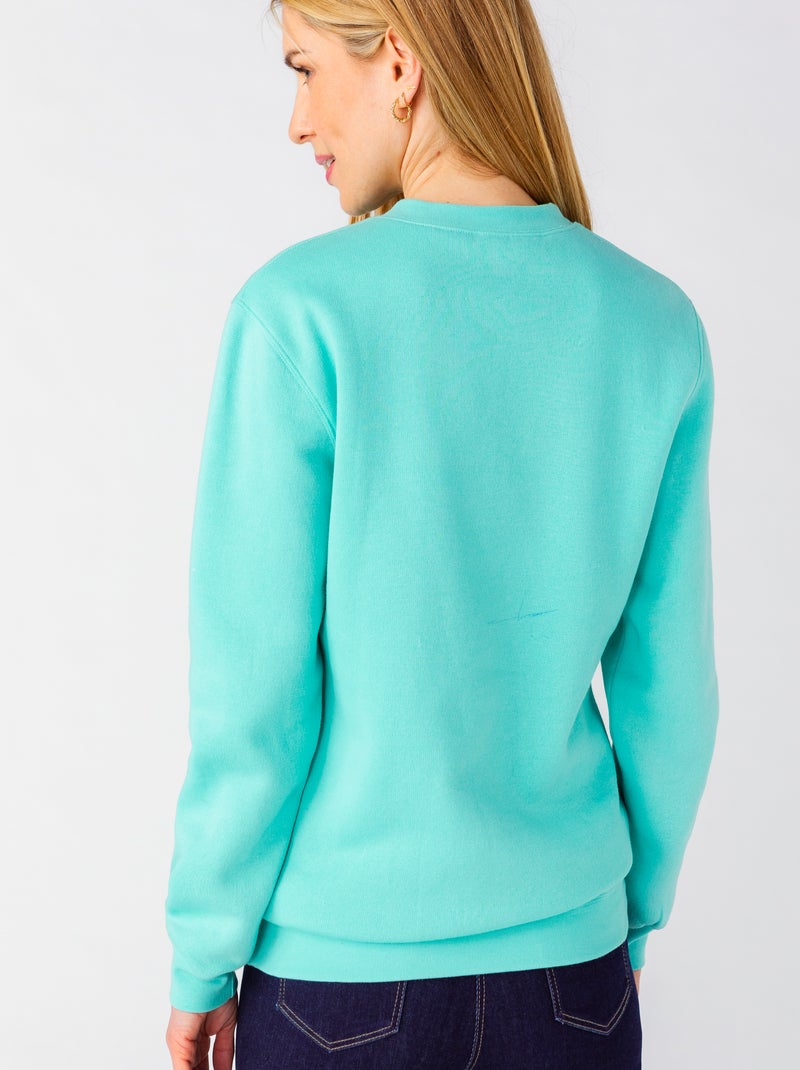 Sweat-shirt en molleton - Happy D. by Damart Turquoise - Kiabi