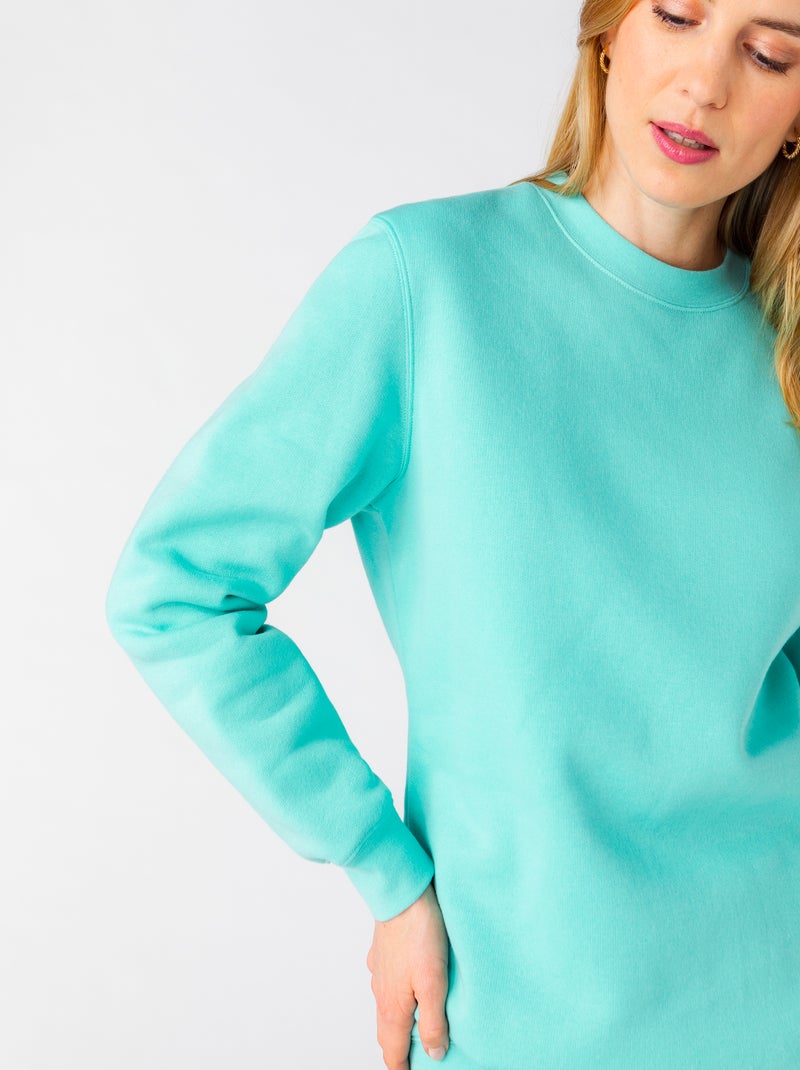 Sweat-shirt en molleton - Happy D. by Damart Turquoise - Kiabi