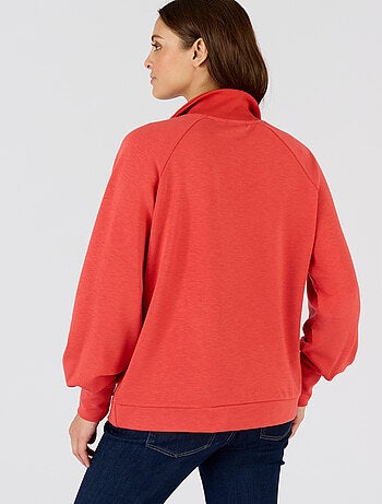 Sweat-shirt en molleton col camionneur zippé - Happy D. by Damart