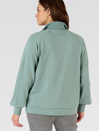 Sweat-shirt en molleton col camionneur zippé - Happy D. by Damart