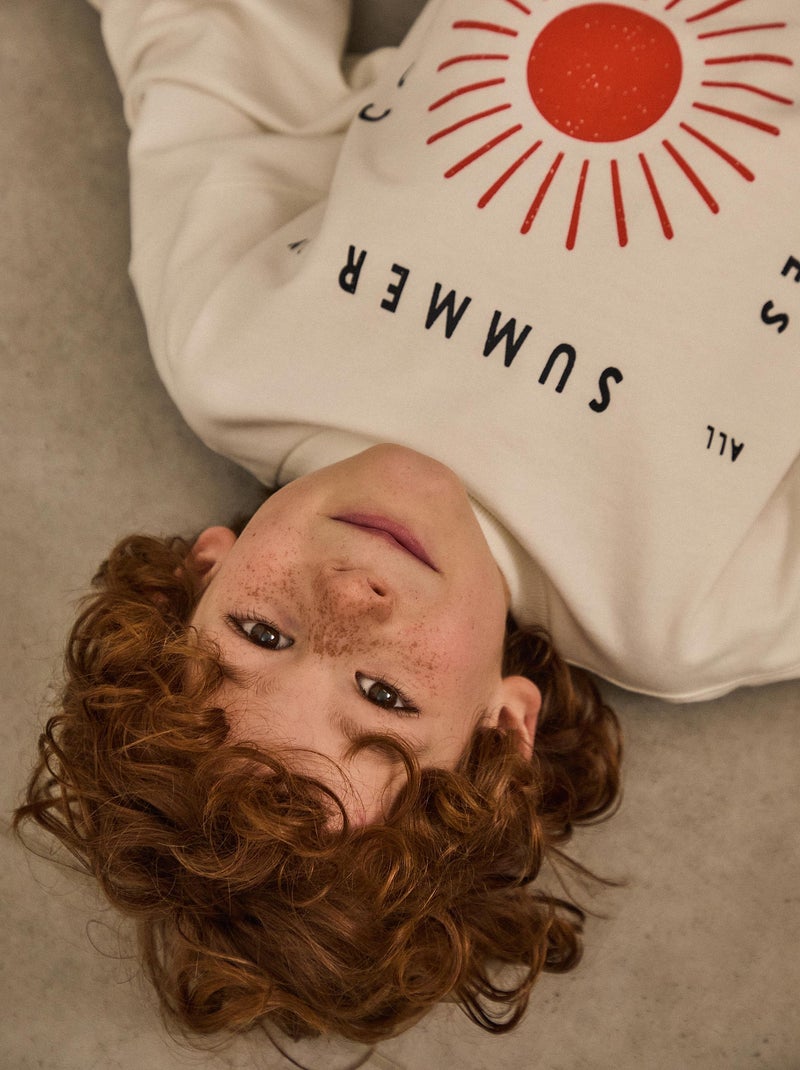 Sweat-shirt en peluche imprimé MO Fashion Blanc - Kiabi